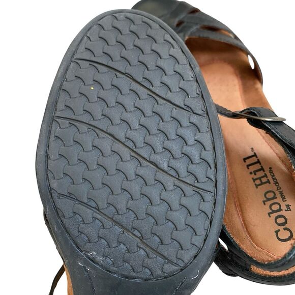 Cobb Hill Aubrey Mary Jane T-strap Shoes 10M EU 41 Black Leather Heels Retro - Picture 7 of 9